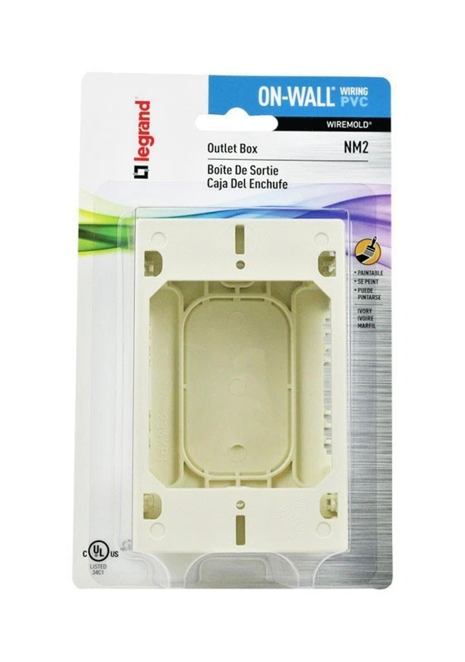 Legrand Wiremold NMW2 Ivory Nonmetallic Plastic Raceway 1 Gang Outlet Start Box
